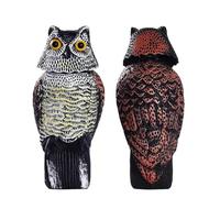 Chouette épouvantail, Bornes Pigeons Imperméable avec 360° Tête Rotation Yeux Réfléchissants Réalistes Hibou Chasse Pigeons Gira Bornes Pour Faux Oiseaux Effrayer Piccio (1)
