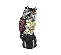 Chouette Épouvantail Tourne la Tête avec Le Vent Fonctionne sans Piles Chouette Épouvantail Épouvantail Décoratif Chouette Hibou Effaroucheur Anti-Oiseaux Epouvantail (Coloré Mignon)
