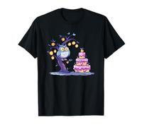 Chouette et gâteau Fantasy Wonderland Scène T-Shirt