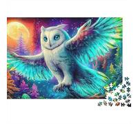 Chouette Forêt Nocturne Puzzle 1000 Pièces Puzzle pour Adultes Papier Détente Décoration Maison 70x50cm/1000pcs