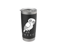 Chouette grecque antique - Symbole de sagesse, force, protection Gobelet isotherme en acier inoxydable double paroi