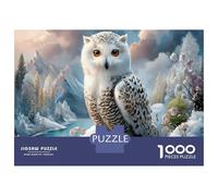 Chouette Harfang Puzzle Classique 1000 Pièces en Carton Corniche Fleurie givrée pour Adolescents 12+ Relaxation Mentale Activité Intérieure Cadeau De Noël 70x50cm/1000pcs