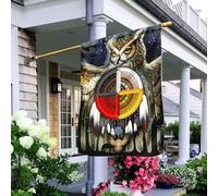 Chouette Indigène Des Quatre Directions Drapeaux De Pirate Coupe-Vent Et Étancheune Drapeau De Décoration Drôle Jardin Signe Décoration Pour Porche Maison Extérieure S