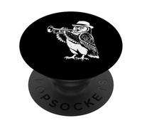 Chouette Jouant de la Trompette en Forme d'oiseau PopSockets PopGrip Adhésif