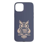Chouette Joue accordéon Instrument de Musique Motif hiboux Coque pour iPhone 15 Plus