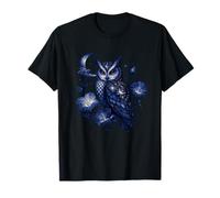 Chouette Lunaire Mystique avec Lune et Fleurs Nocturnes T-Shirt