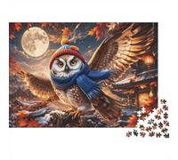 Chouette Lune Automne 1000 Pièces Mini Puzzle pour Adolescents Détente