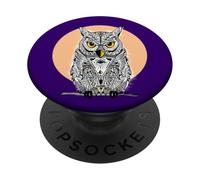 Chouette Lune Conspiration Secrète Oiseau Forêt Mystique PopSockets PopGrip Adhésif
