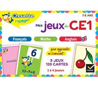 Chouette - Mes jeux du CE1 en français, maths, anglais: 9 jeux éducatifs - 120 cartes