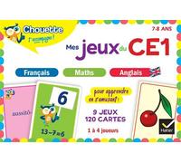 Chouette - Mes jeux du CE1 en français, maths, anglais 9 jeux éducatifs - 120 cartes - Collectif - Hatier - Boîte ou accessoire - Scolaire / Universitaire