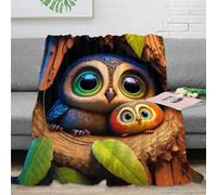 Chouette mignonne Couverture Petite Chouette Couvertures En Molleton De Flanelle s Super Douces Pour Canapé-lit,Couverture En Microfibre En Peluche Douce Et Chaude Toute La Saison 60x80inch(150x200cm)