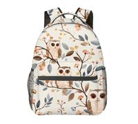 Chouette Mignonne, Oiseau Fantaisiste Des Bois Cartable Scolaire Confort Cartables Scolaires Unisexe Sacs D'École Pour Vélo Voyage Plein Air 29X40Cm