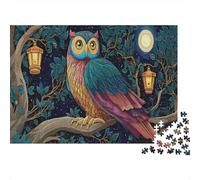 Chouette Perched on an Old Arbre Branch 1000pcs (75x50cm) Puzzle pour Adultes - Diamond Style de Peinture,Jouet De DIY