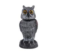 Chouette pour contrôle des oiseaux - Statue de hibou pour effrayer les oiseaux | Tête rotative à 360 °, résistant aux intempéries, dispositif de contrôle du faucon, figurines de collection pour jardin