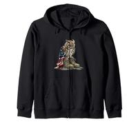 Chouette tragique avec Bottes de Champ de Bataille pour Les Amoureux symboliques Sweat à Capuche