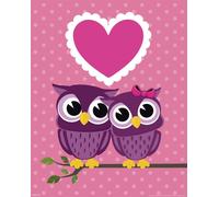 Chouettes - Chouettes amoureuses Owls in Love - Mini Poster Affiche - Taille 40x50 cm