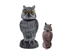 Chouettes pour éloigner les oiseaux, fausses leurres de hibou pour effrayer les oiseaux, sculptures à tête rotative, statues d'épouvantail ennemi de la nature, leurre hibou en résine pour l'extérieur