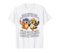 Chouettes rigolotes, Meilleurs Amis, Tatouages Assortis T-Shirt Graphique avec Valeur, Homme, Blanc, L