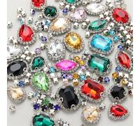 Choupee Lot de 130 strass à coudre avec dos en métal pour costumes, vêtements, robes, boucles d'oreilles, ceinture et chaussures