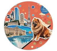 Chow 1000 Pièces Puzzle Circulaire Jeu Chien Puzzles Jouets Éduchatifs Cadeau Unique pour Adultes Et Enfants 1000pcs (67.5x67.5cm)