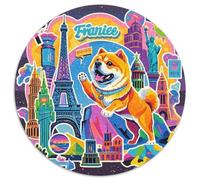 Chow 1000 Pièces Puzzle Rond Jeu Chien Puzzles Familial Pression Réduite Cadeau Unique pour Adultes Et Enfants 1000pcs (67.5x67.5cm)
