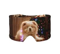 Chow Chow, chien blanc et duveteux, animaux de compagnie, chiens, Noël,Masque pour les yeux bloquant la lumière Cache-yeux et cache-oreilles pour le sommeil