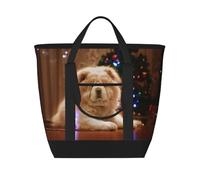 Chow Chow, chien blanc et duveteux, animaux de compagnie, chiens, Noël,Sacs à lunch isothermes de grande capacité pour femmes et hommes