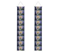 Chow-Chow, chiens bruns doux et duveteux, violets sauvages, Décorations pour fête de remise de diplômes - Bannière de bienvenue à suspendre au porche, pour l'intérieur et l'extérieur