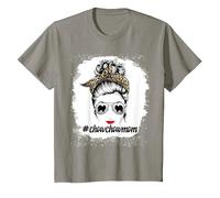 Chow Chow Dog Mom Bleached Messy Bun Leopard Women Pet Lover T-Shirt, Enfant, Ardoise, 2 Ans