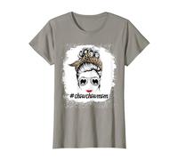 Chow Chow Dog Mom Bleached Messy Bun Leopard Women Pet Lover T-Shirt, Femme, Ardoise, XL