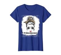 Chow Chow Dog Mom Bleached Messy Bun Leopard Women Pet Lover T-Shirt, Femme, Bleu Royal, XXL