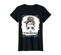 Chow Chow Dog Mom Bleached Messy Bun Leopard Women Pet Lover T-Shirt, Femme, Noir, S