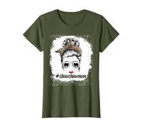 Chow Chow Dog Mom Bleached Messy Bun Leopard Women Pet Lover T-Shirt, Femme, Olive, XS
