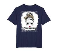 Chow Chow Dog Mom Bleached Messy Bun Leopard Women Pet Lover T-Shirt, Homme Grandes Tailles, Bleu Marine, 6X Tall