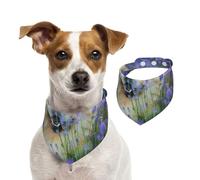 Chow-Chow Doux Duveteux Brun Chiens Violet Sauvage,Bandanas pour Chien, écharpe en Coton, Bavoirs réglables pour Animaux de Compagnie,L