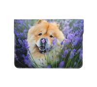 Chow-Chow Doux Moelleux Chiens Bruns Violet Sauvage, Housse en Cuir pour Ordinateur Portable, Sacoche pour Ordinateur Portable, Pochette pour Tablette