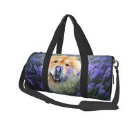 Chow-Chow Doux Moelleux Chiens Bruns Violet Sauvage, Sac de Voyage de Grande capacité, Sac à Main Rond, Sac de Voyage de Sport, fourre-Tout, Sac de Fitness