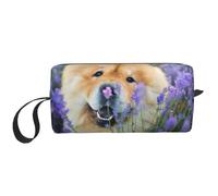 Chow-Chow Doux Moelleux Chiens Bruns Violet Sauvage, Trousse de Maquillage Trousse à cosmétiques Trousse de Toilette de Voyage Portable Pochette de Maquillage