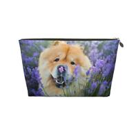Chow-Chow Doux Moelleux Chiens Bruns Violet Sauvage, Trousse de Maquillage Trousse à cosmétiques Trousse de Toilette de Voyage Portable Pochette de Toilette