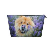 Chow-Chow Doux Moelleux Chiens Bruns Violet Sauvage, Trousse de Toilette Trousse de Maquillage Sac à cosmétiques Trousse de Toilette de Voyage Portable