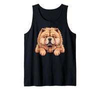 Chow Chow Drôle Peeking Pocket Puppy Dog Lover Débardeur