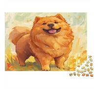 Chow Chow Puzzle 1000 Pièces Cadeau Unique Cute Dog Défi Jouet À De Qualité Supérieure Peinture Art pour Adultes Enfants 1000pcs (75x50cm)