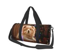 Chow Chow White Fluffy Dogs Animaux Chiens Noël, Sac de Voyage de Grande capacité, Sac à Main Rond, Sac de Voyage de Sport, fourre-Tout, Sac de Fitness