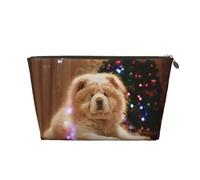 Chow Chow White Fluffy Dogs Animaux Chiens Noël, Trousse de Maquillage Trousse à cosmétiques Trousse de Toilette de Voyage Portable Pochette de Toilette