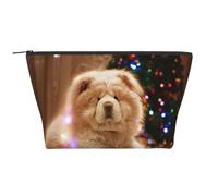 Chow Chow White Fluffy Dogs Animaux Chiens Noël, Trousse de Toilette Trousse de Maquillage Sac à cosmétiques Trousse de Toilette de Voyage Portable