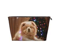 Chow Chow White Fluffy Dogs Animaux Chiens Noël, Trousse de Toilette Trousse de Maquillage Sac à cosmétiques Trousse de Toilette de Voyage Portable