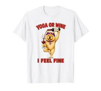 Chow Chow Yoga ou Wine I Feel Fine - DIGOR Funny T-Shirt Graphique avec Valeur