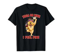Chow Chow Yoga ou Wine I Feel Fine - DIGOR Funny T-Shirt Graphique avec Valeur