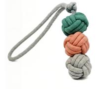 Chowabunga Balle en corde pour chien, cuillère à crème glacée - Balle en corde de coton écologique pour chien avec poignée en boucle - Teintures naturelles, non toxiques, jouet à tirer pour chiens de