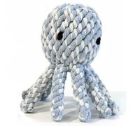 Chowabunga Ollie The Octopus Jouet à mâcher agressif en corde de coton écologique pour chien avec colorants naturels et non toxiques Bleu Taille L